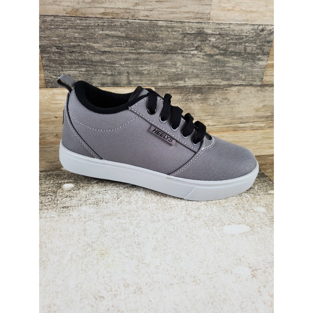 Heelys Pro 20 Boys Shoes Sz 3 Athletic Gray Black Round Toe Lace Up *read*